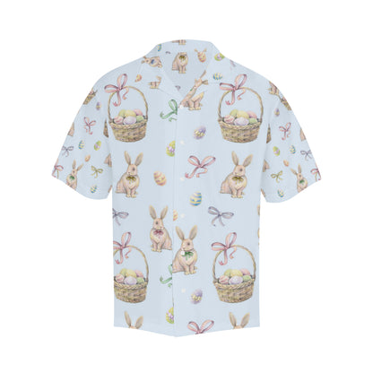 Rabbit Easter Eggs Pattern Print Design 03 Men's Hawaiian Shirt