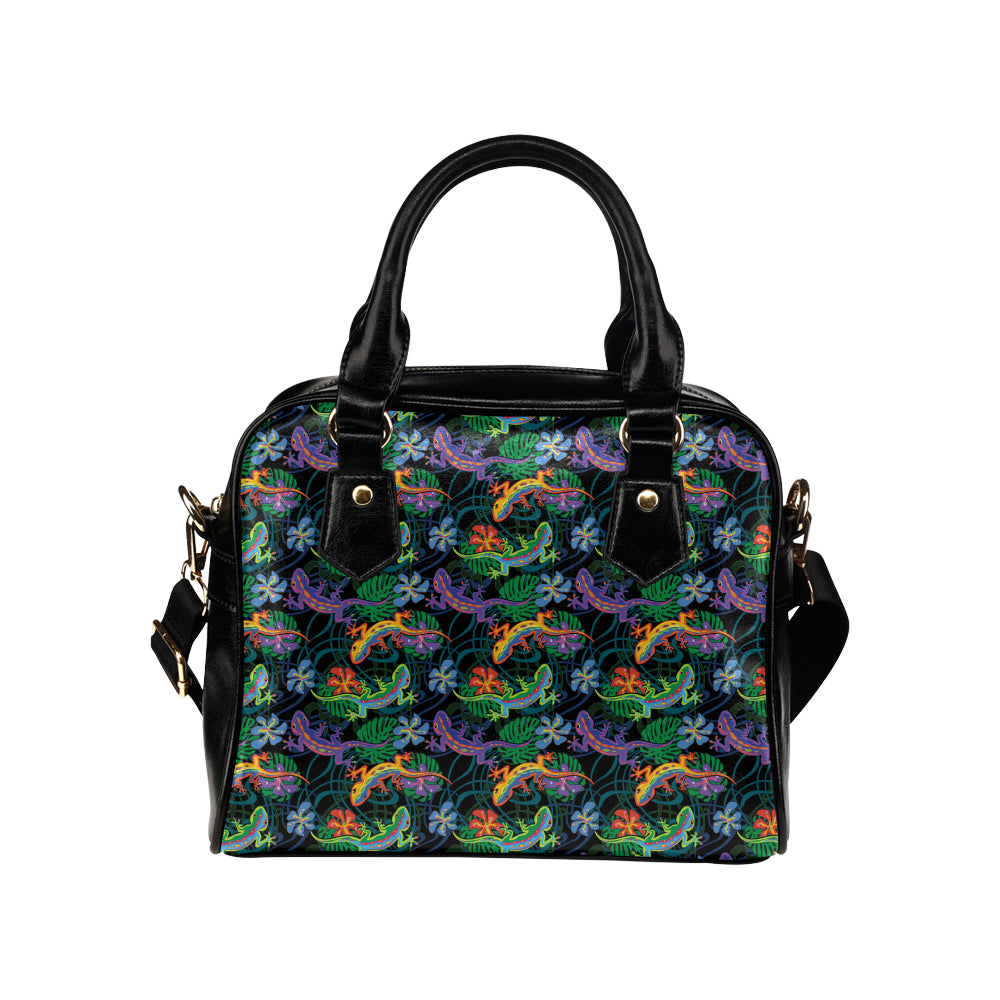 Gecko Colorful Pattern Print Design 01 Shoulder Handbag