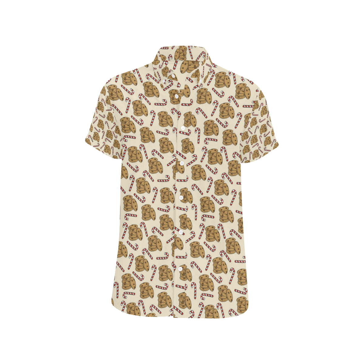 Cookie Pattern Print Design 04 Men's Short Sleeve Button Up Shirt
