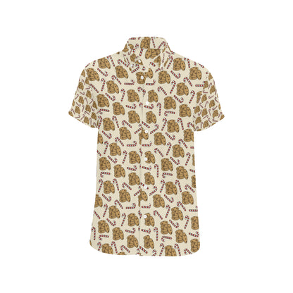 Cookie Pattern Print Design 04 Men's Short Sleeve Button Up Shirt