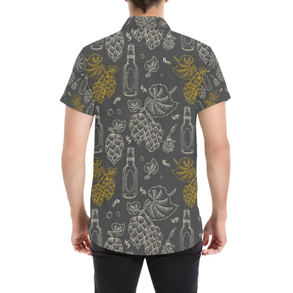 Hope Pattern Print Design 01 Men's Short Sleeve Button Up Shirt