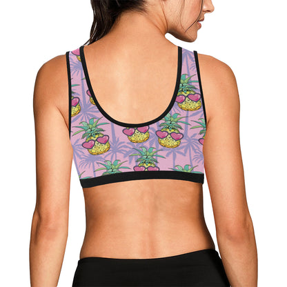 Pineapple Pattern Print Design PP06 Sports Bra