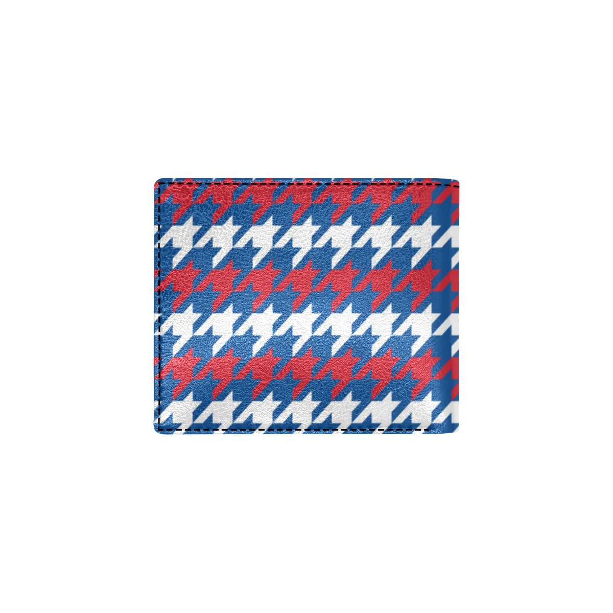 Patriotic Houndstooth Pattern Print Design A02 Men's ID Card Wallet