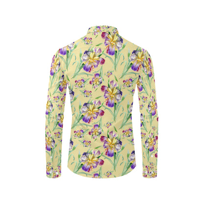 Iris Pattern Print Design IR06 Men's Long Sleeve Shirt