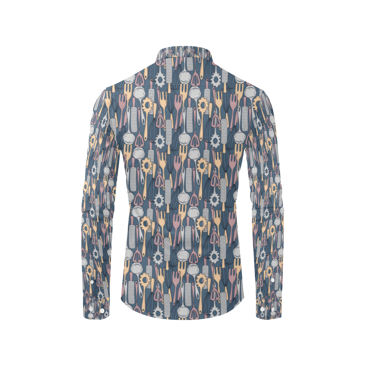 Cooking Kitchen Tools Pattern Print Design 05 Men's Long Sleeve Shirt