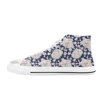Sakura Print Design LKS305 High Top Women's White Shoes
