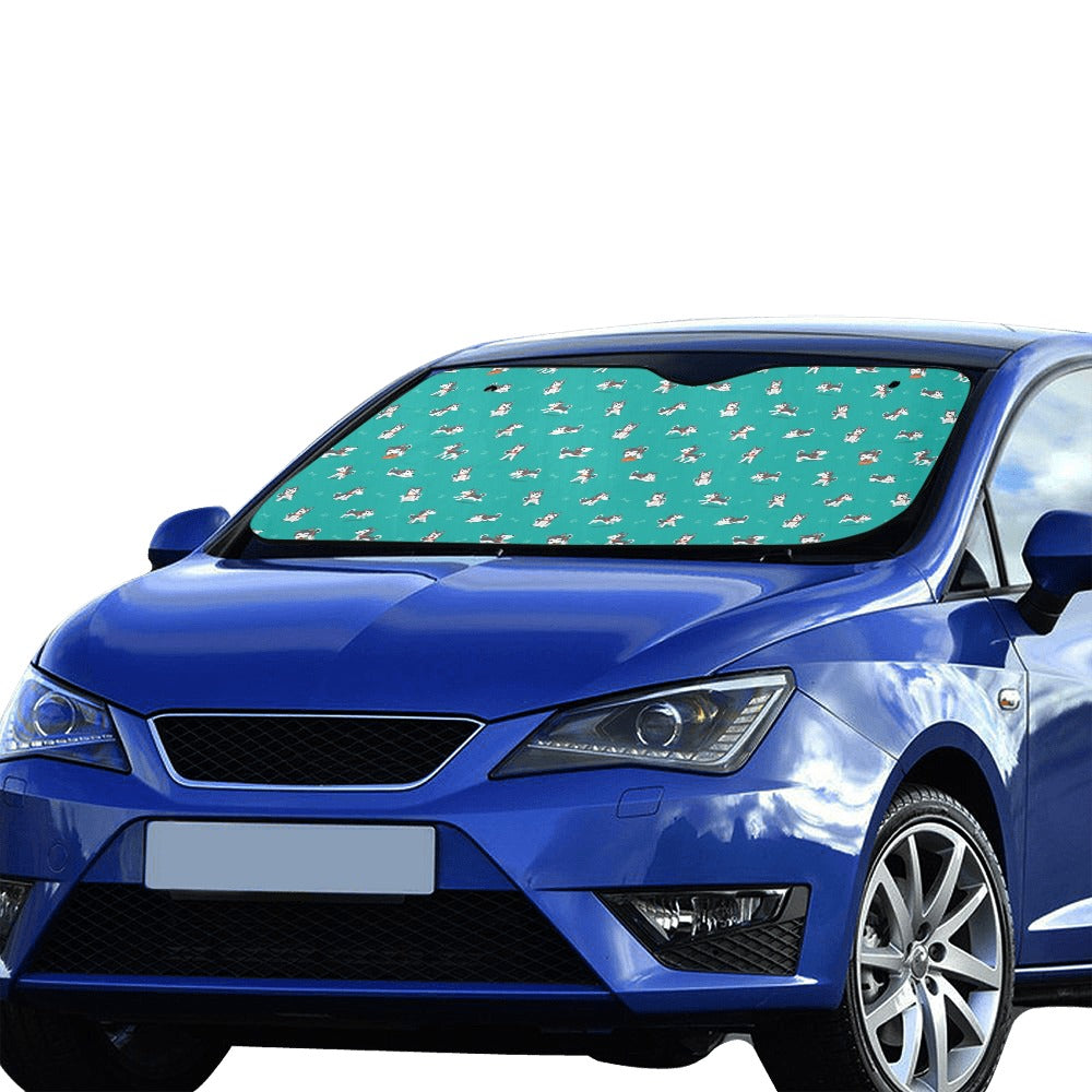 Siberian Huskies Print Design LKS303 Car front Windshield Sun Shade