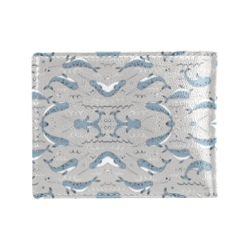 Narwhal Pattern Print Men's ID Card Wallet