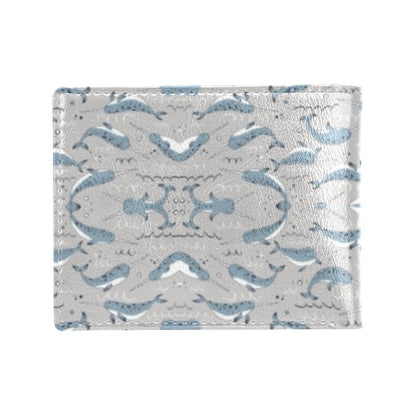 Narwhal Pattern Print Men's ID Card Wallet