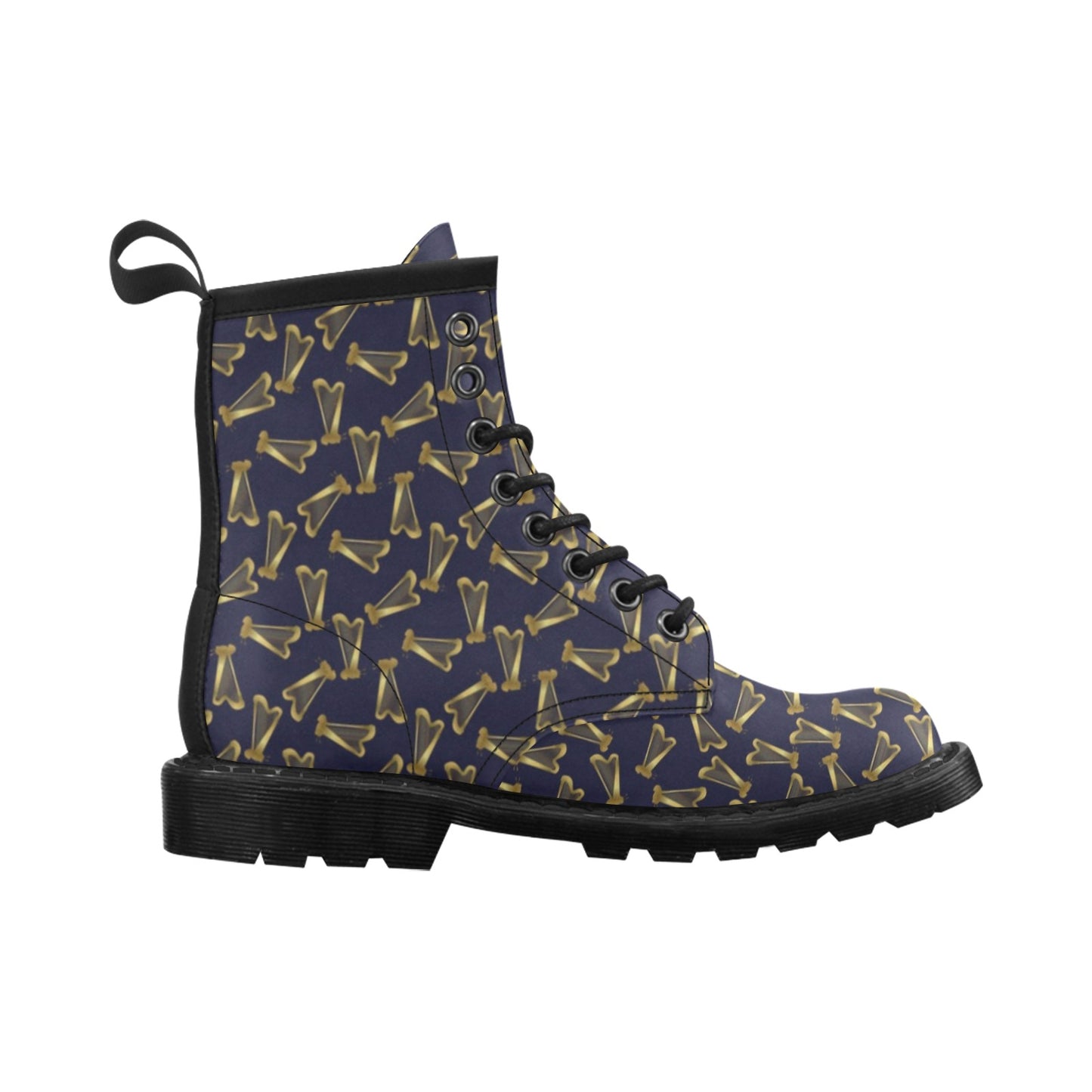 Harp Print Design LKS401 Women's Boots