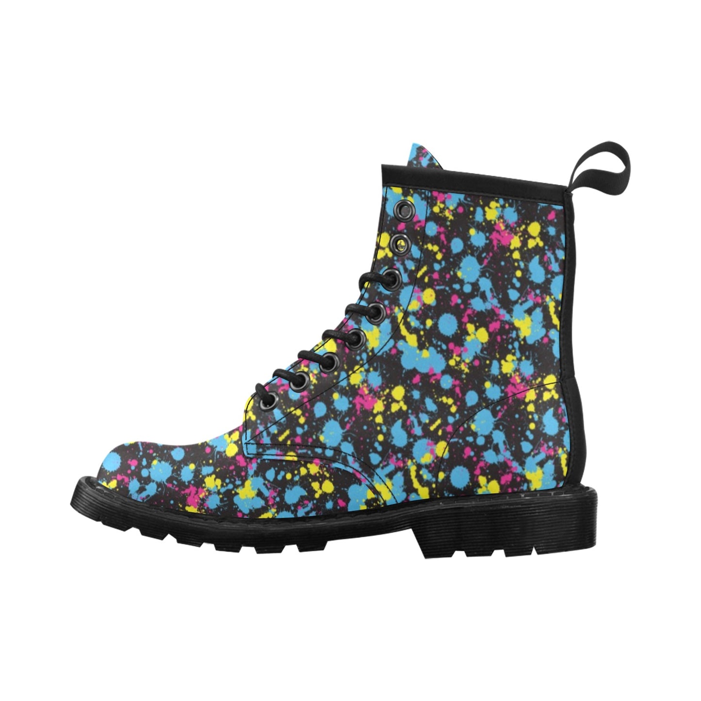 Splatter Colorful Print Design LKS301 Women's Boots