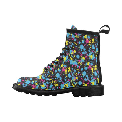 Splatter Colorful Print Design LKS301 Women's Boots