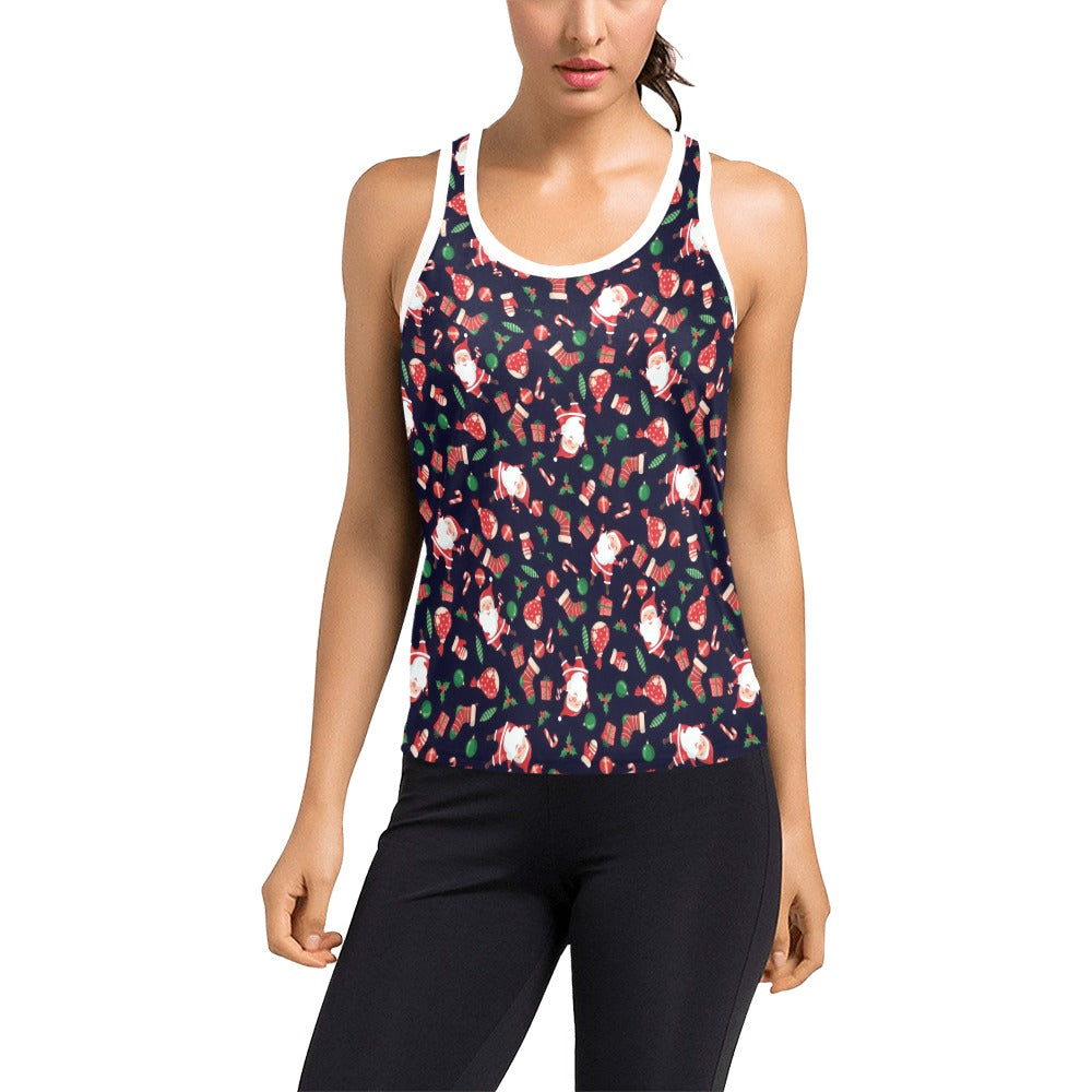 Santa Christmas Themed Print Design LKS304 Women's Racerback Tank Top