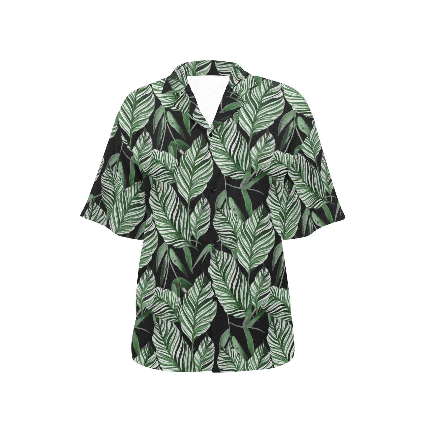 Palm Leaves Pattern Print Design PL09 Women's Hawaiian Shirt