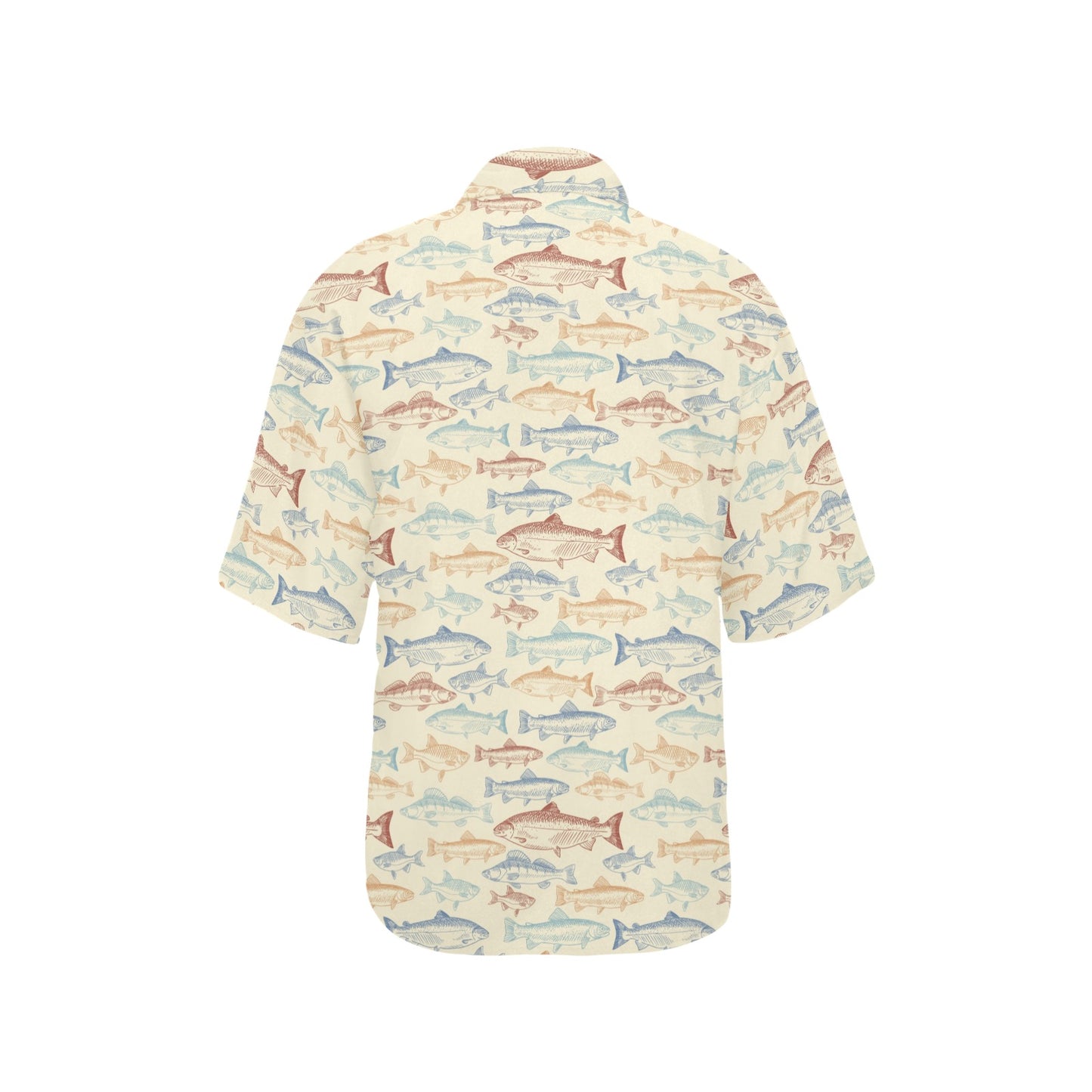 Salmon Fish Print Design LKS302 Women's Hawaiian Shirt