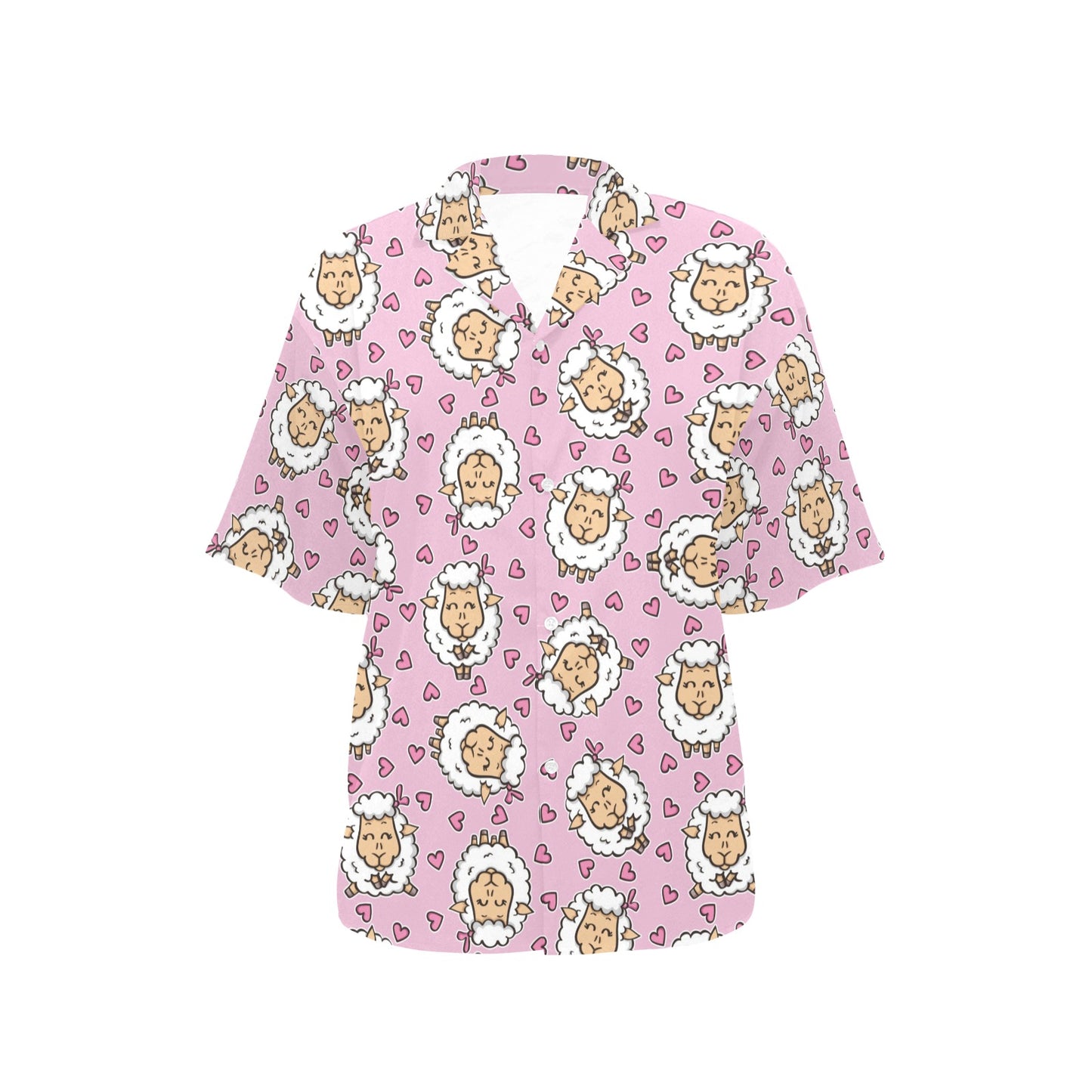 Sheep Cute Pattern Print Design 01 Women's Hawaiian Shirt