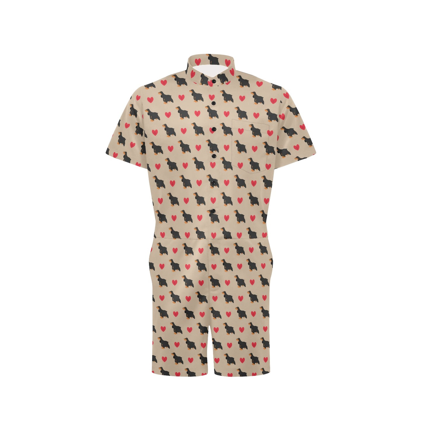 Cocker Pattern Print Design 02 Men's Romper