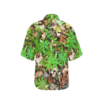 Camouflage Realistic Tree Fresh Print Women's Hawaiian Shirt