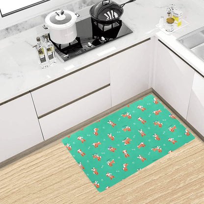 Basenji Pattern Print Design 02 Kitchen Mat