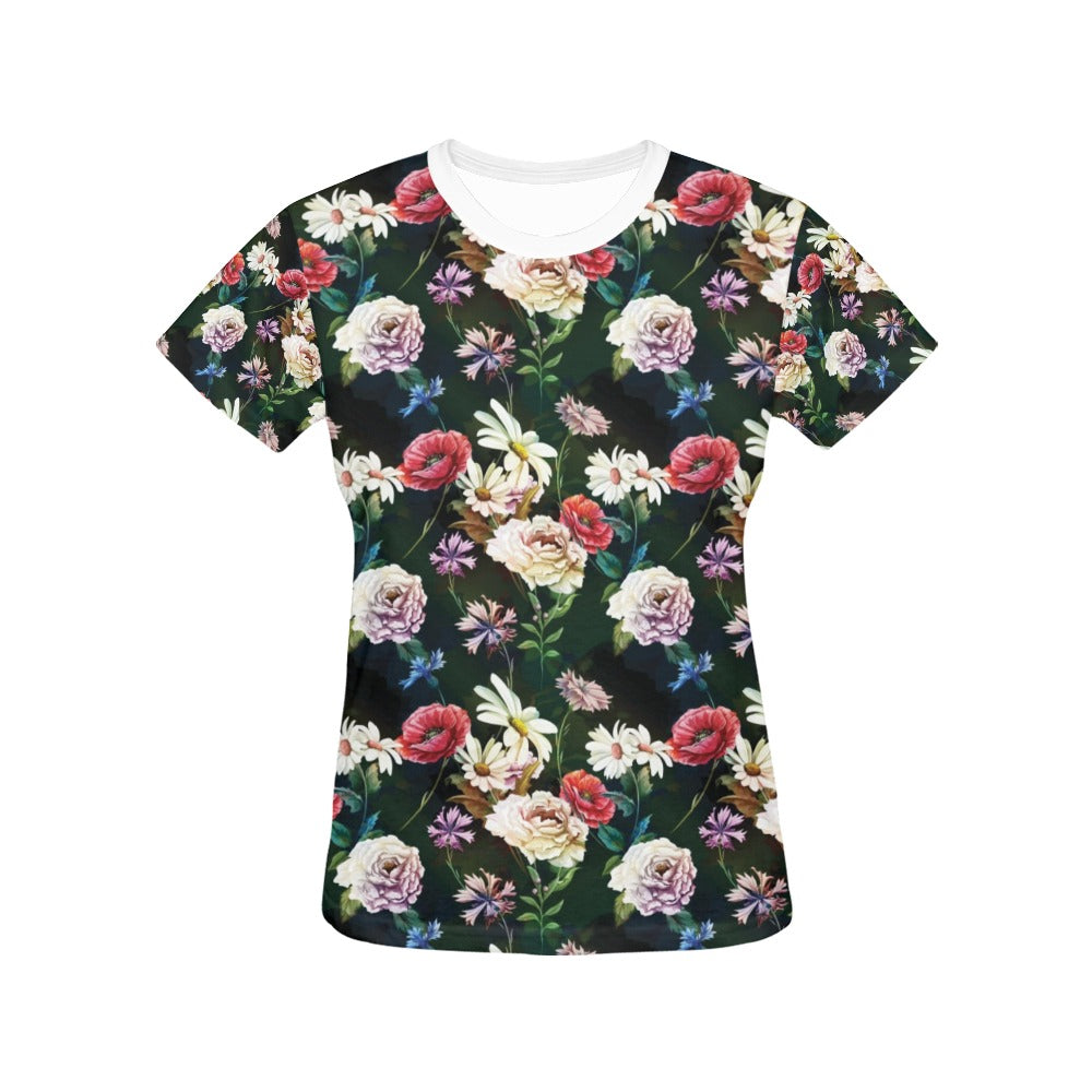 Summer Floral Print Design LKS303 Women's  T-shirt