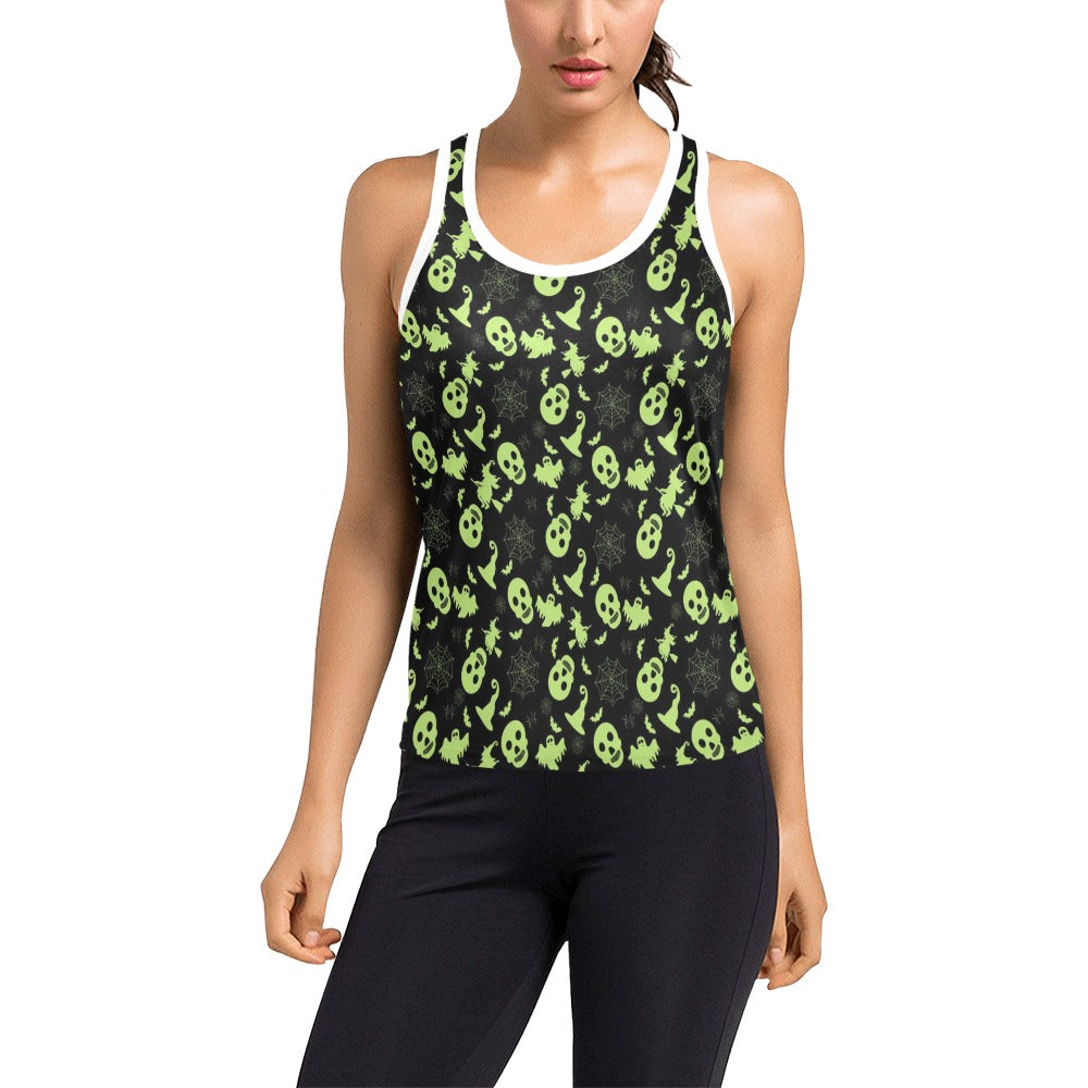 Witch Halloween Print Design LKS306 Women's Racerback Tank Top
