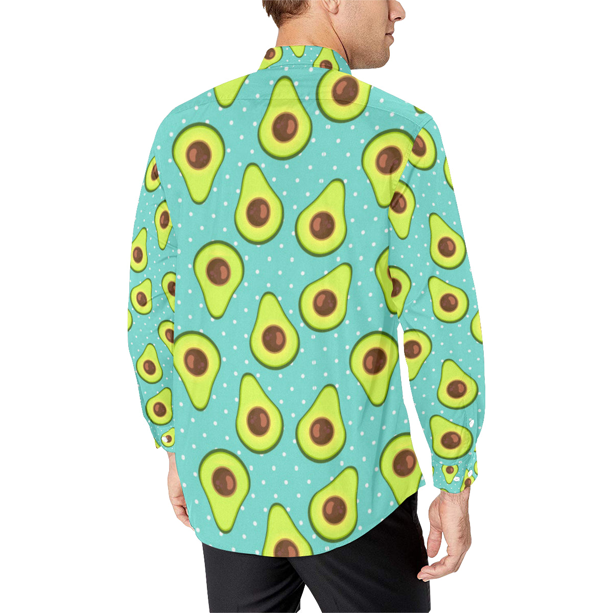 Avocado Pattern Print Design AC012 Men's Long Sleeve Shirt