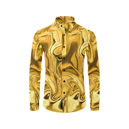 Liquid Pattern Print Design 03 Men's Long Sleeve Shirt