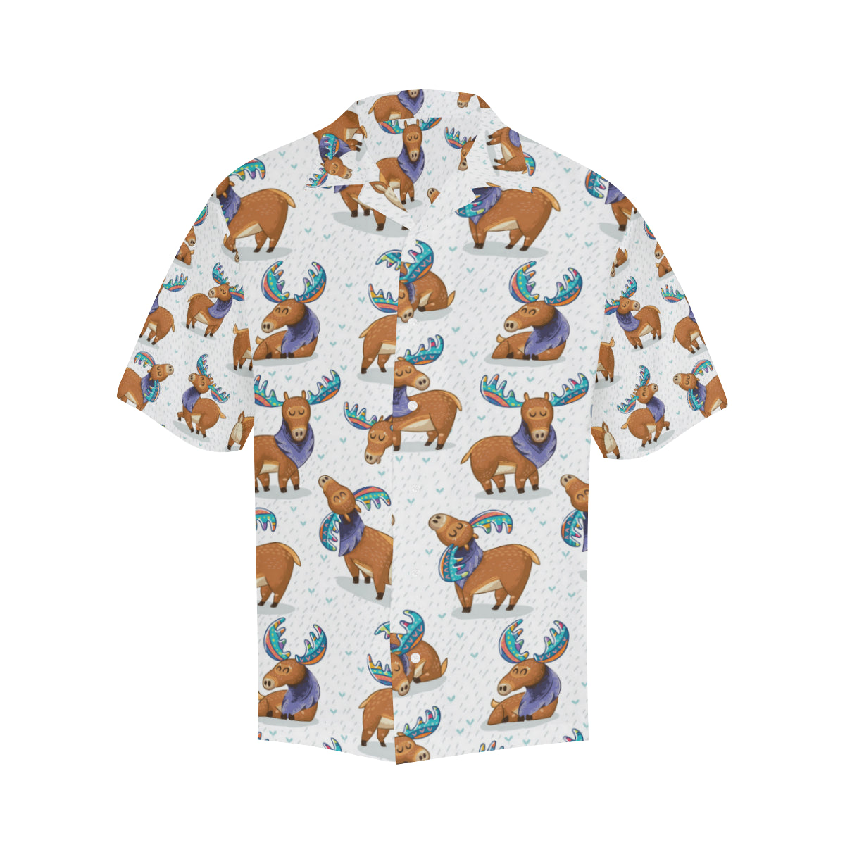 Moose Cute Pattern Print Design 01 Men's Hawaiian Shirt