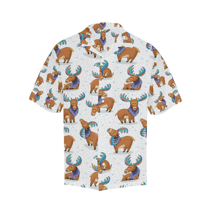 Moose Cute Pattern Print Design 01 Men's Hawaiian Shirt