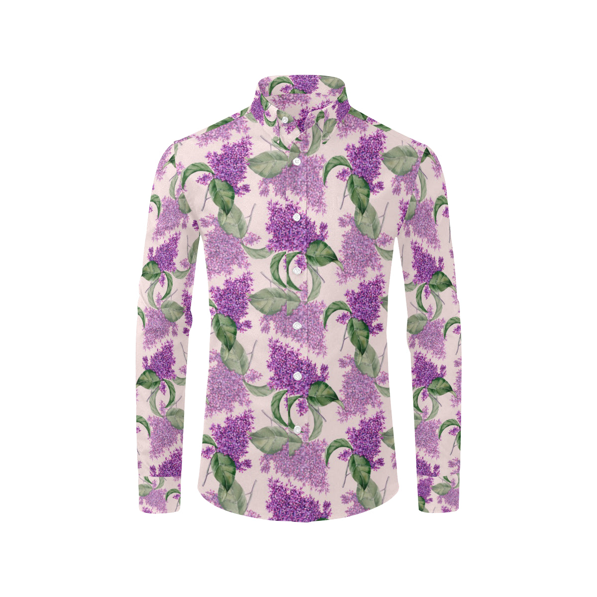 Lilac Pattern Print Design LI02 Men's Long Sleeve Shirt