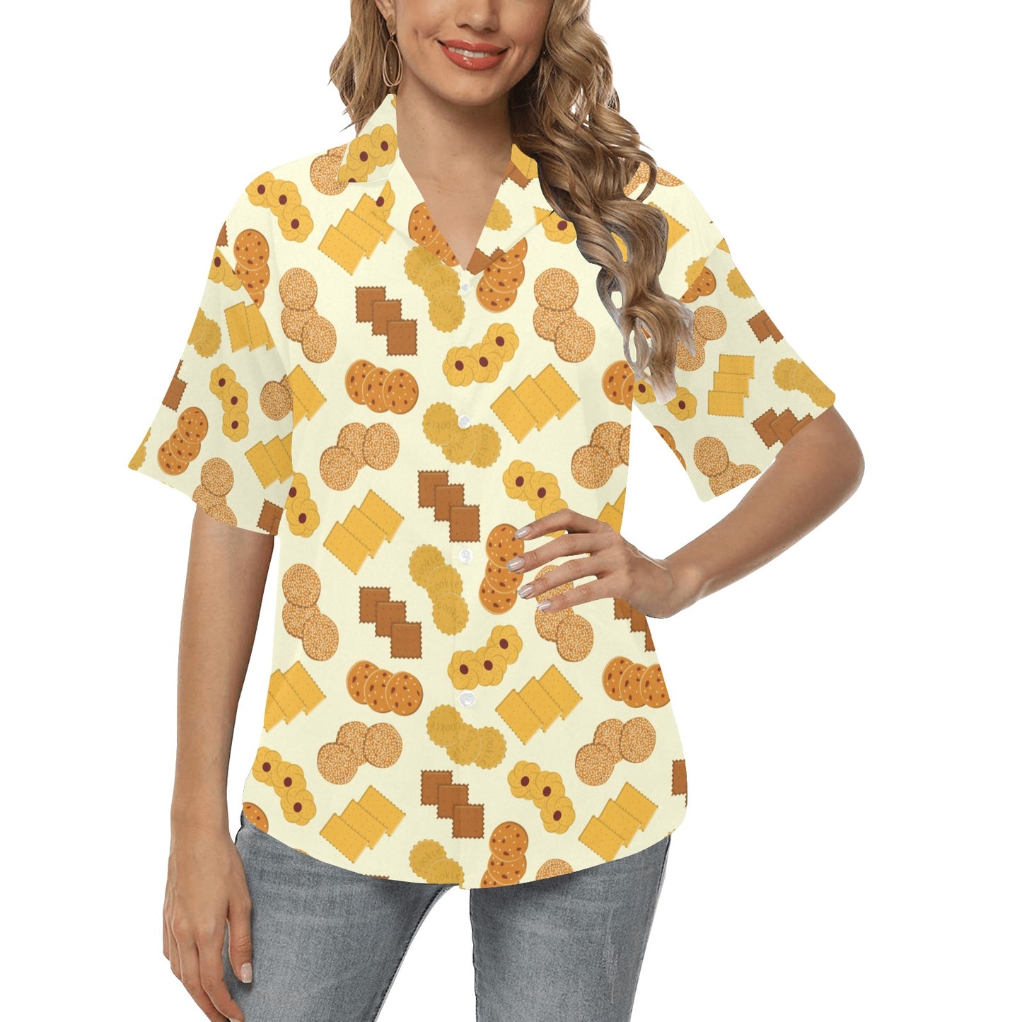 Cookie Pattern Print Design 06 Women's Hawaiian Shirt