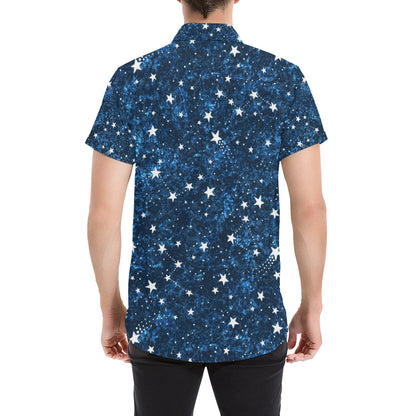 Cosmic Pattern Print Design 05 Men's Short Sleeve Button Up Shirt