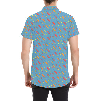 Phlebotomist Medical Pattern Men's Short Sleeve Button Up Shirt