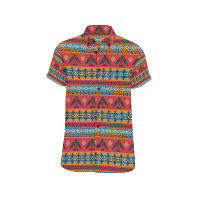 Eagles Native American Design Men's Short Sleeve Button Up Shirt