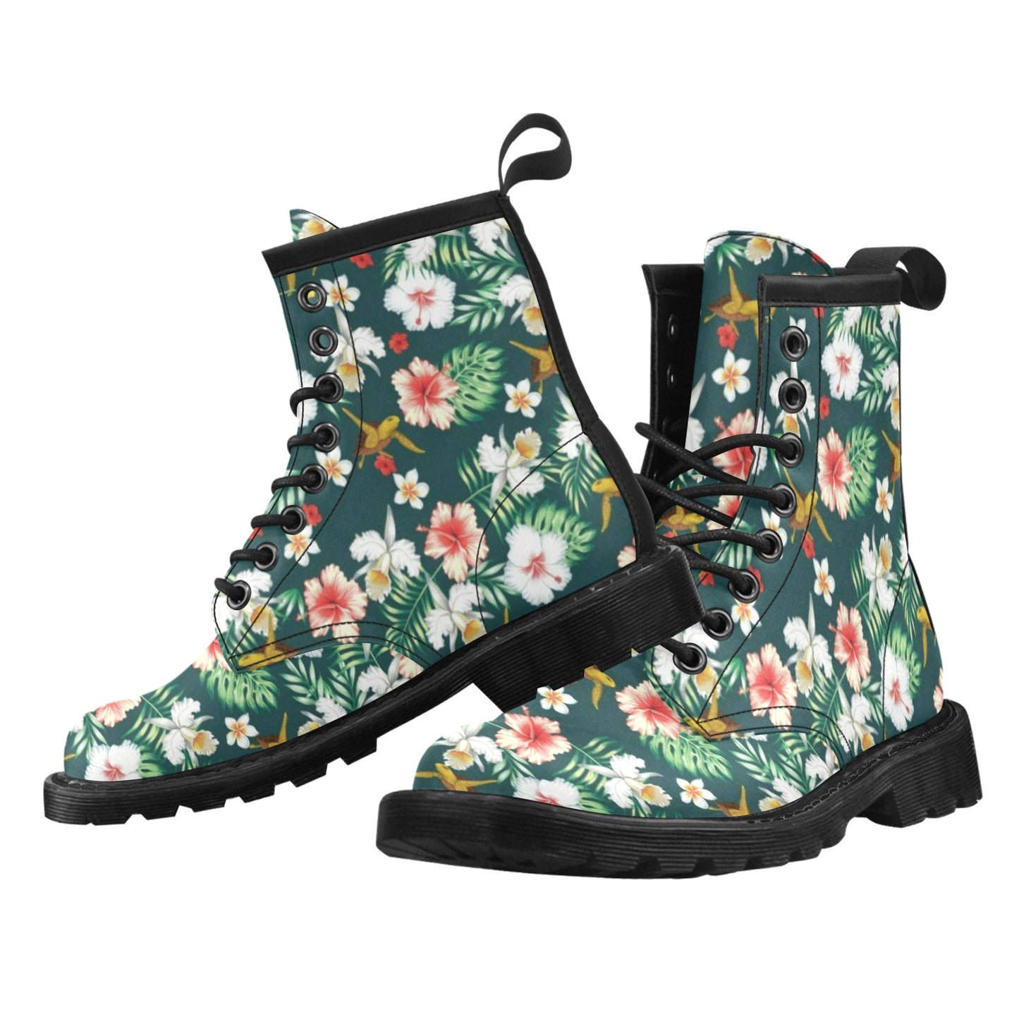 Hawaiian Flower Design with SeaTurtle Print Women's Boots