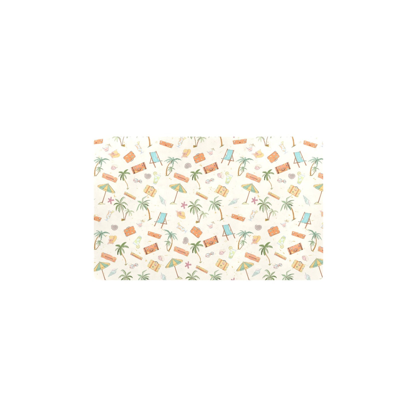Beach Themed Pattern Print Design 05 Kitchen Mat