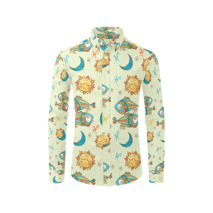 Pisces Pattern Print Design A03 Men's Long Sleeve Shirt
