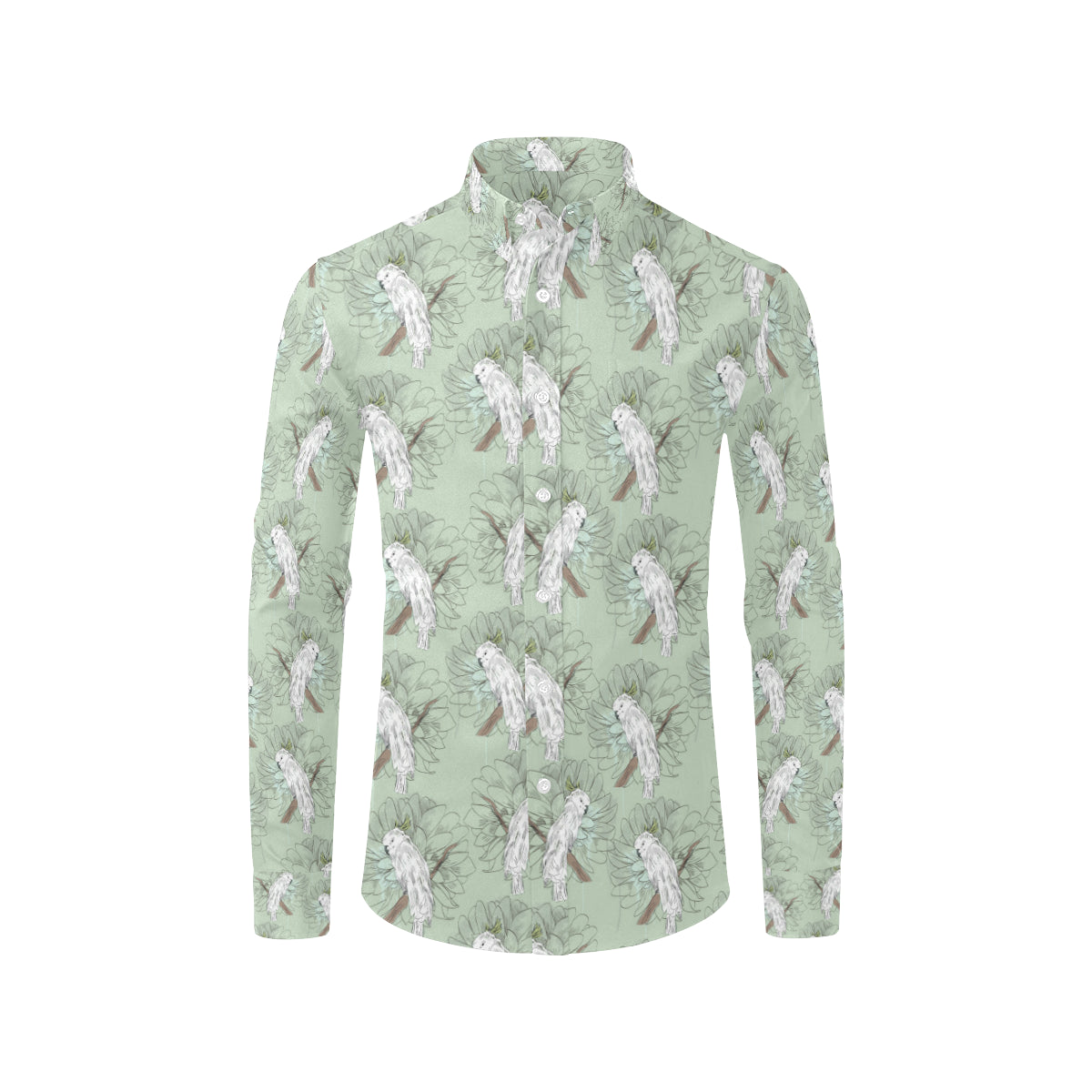 Cockatiel Pattern Print Design 01 Men's Long Sleeve Shirt