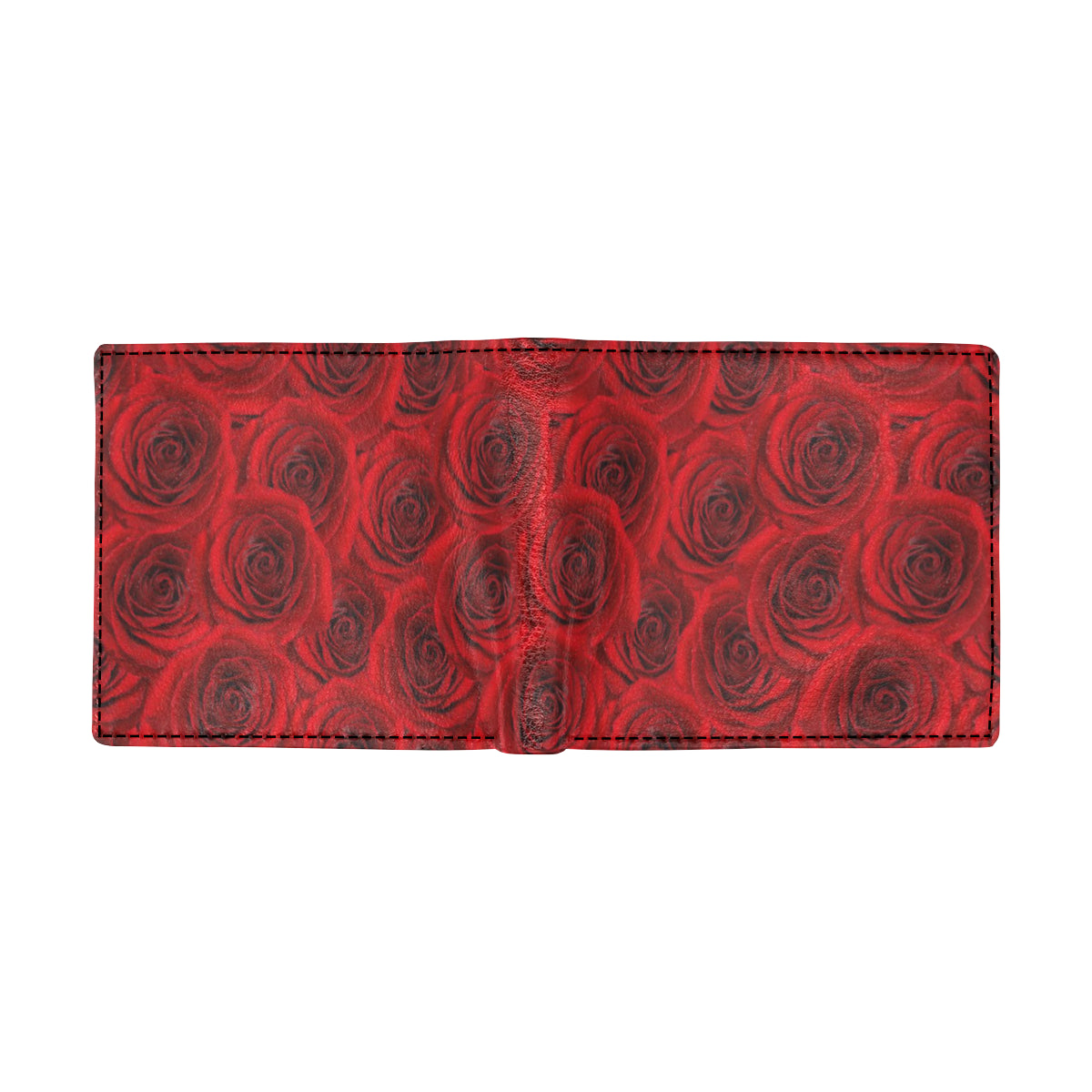 Rose Red Pattern Print Design RO04 Men's ID Card Wallet