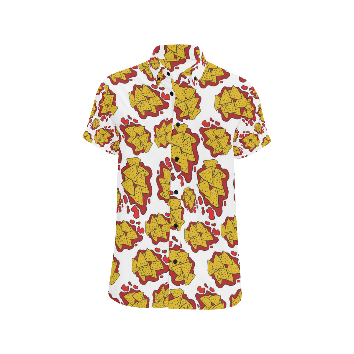 Nachos Pattern Print Design A03 Men's Short Sleeve Button Up Shirt