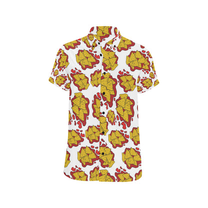 Nachos Pattern Print Design A03 Men's Short Sleeve Button Up Shirt