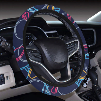 Bowling Pattern Print Design 07 Steering Wheel Cover with Elastic Edge