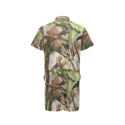 Camo Realistic Tree Forest Print Men's Romper