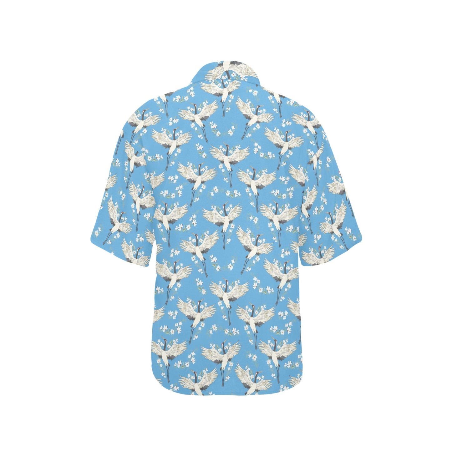 Crane Pattern Print Design 03 Women's Hawaiian Shirt