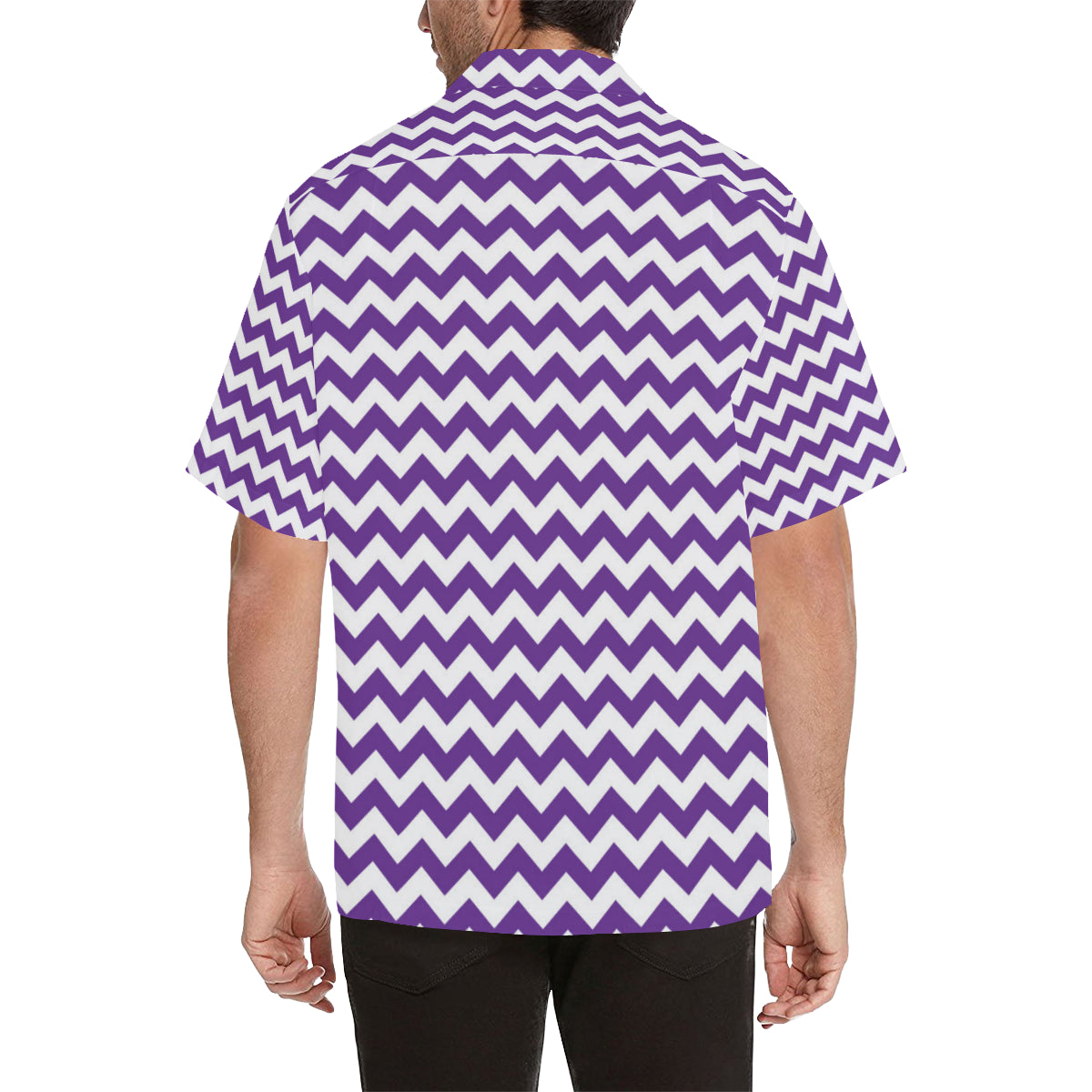 Chevron Purple Pattern Print Design 03 Men's Hawaiian Shirt
