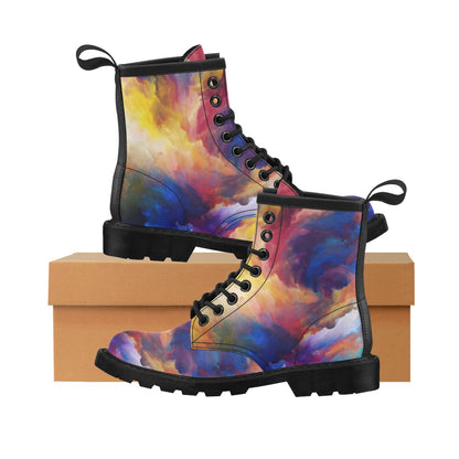 Vortex Twist Swirl Water Color Design Women's Boots