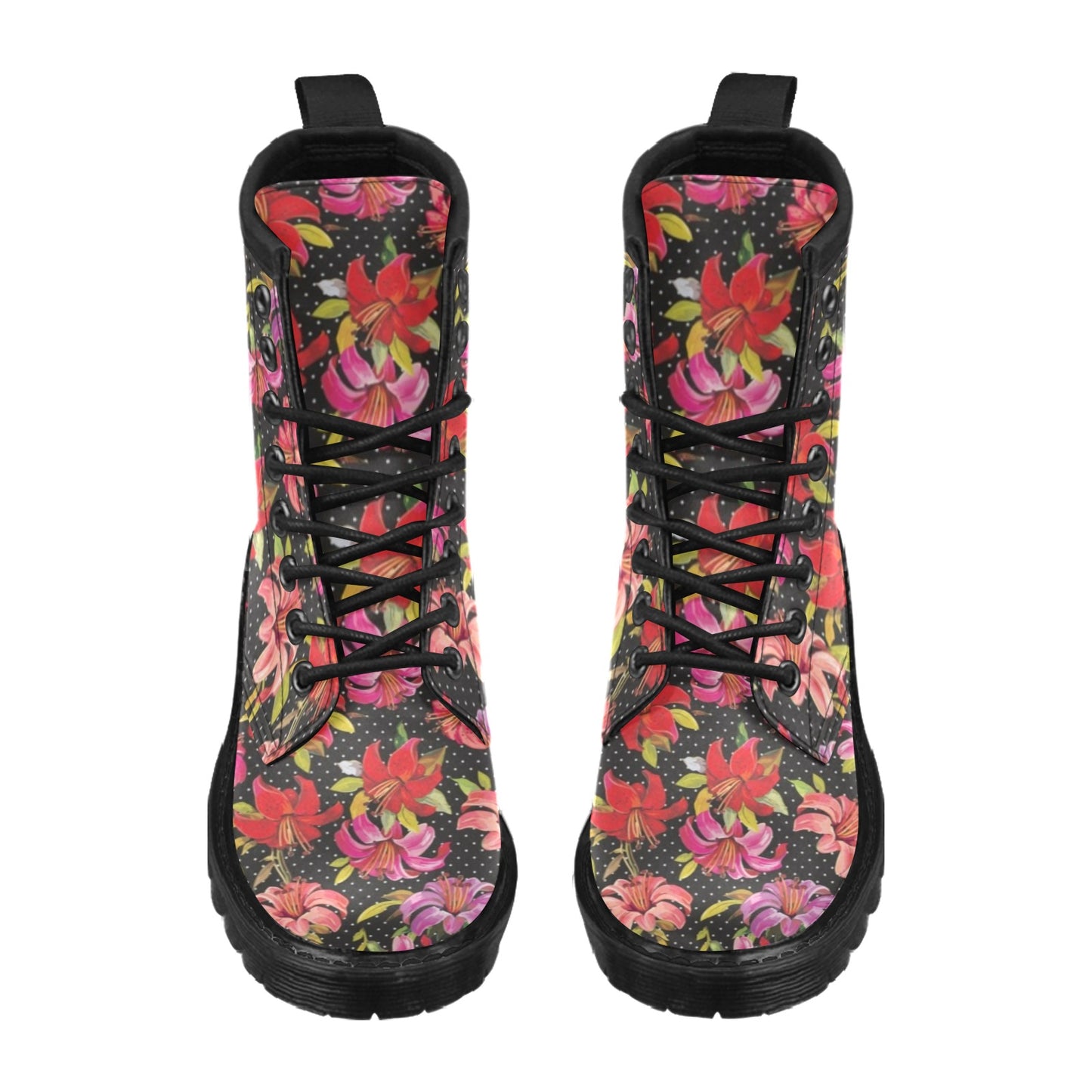 Lily Pattern Print Design LY012 Women's Boots