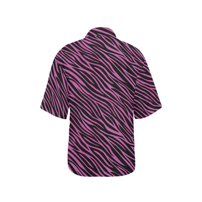 Zebra Pink Print Design LKS304 Women's Hawaiian Shirt