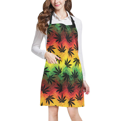 Rasta Pattern Print Design A02 Apron with Pocket
