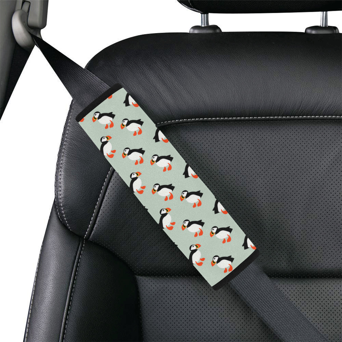 Puffin Pattern Print Design A03 Car Seat Belt Cover